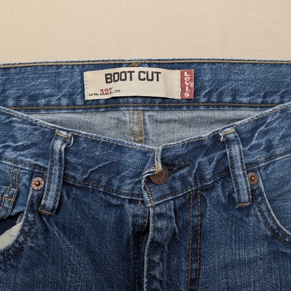Levis 527 Slim Bootcut Jeans Mens 34x30 Medium Wash Blue Denim 100% Cotton - Picture 6 of 12